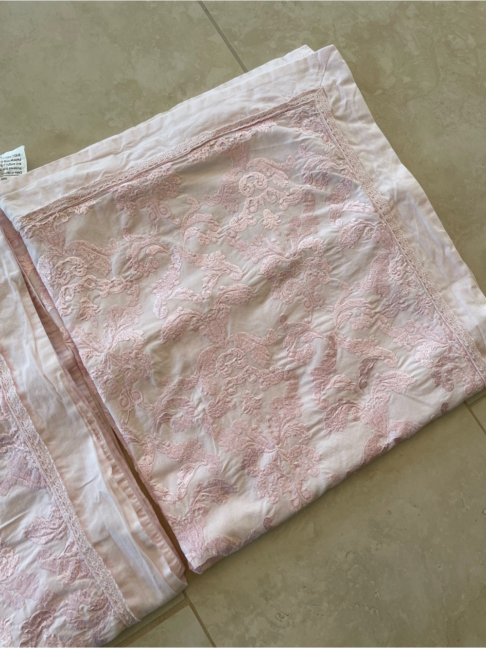 2 Simply Shabby Chic Pale Pink Embroidered Decorative Pillow Sham - Picture 12 of 14